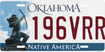 OK license plate 196VRR