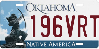 OK license plate 196VRT