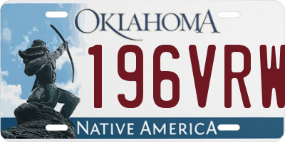 OK license plate 196VRW