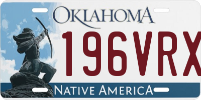 OK license plate 196VRX