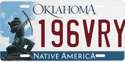 OK license plate 196VRY