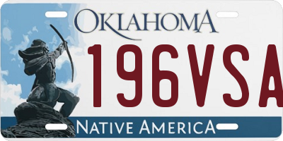 OK license plate 196VSA