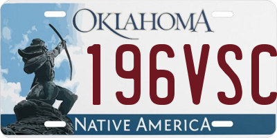 OK license plate 196VSC