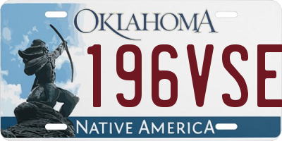 OK license plate 196VSE