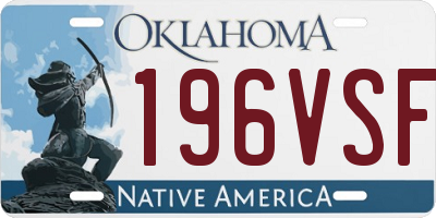 OK license plate 196VSF
