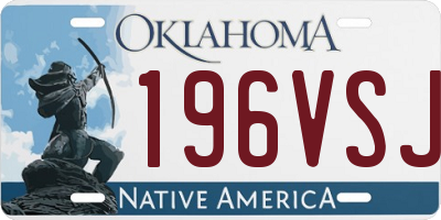 OK license plate 196VSJ