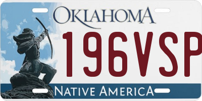 OK license plate 196VSP