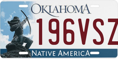 OK license plate 196VSZ