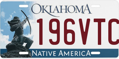 OK license plate 196VTC