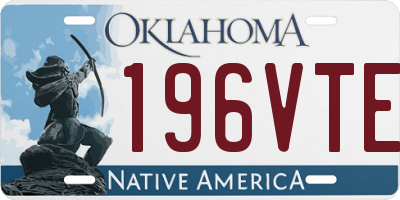 OK license plate 196VTE