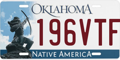 OK license plate 196VTF