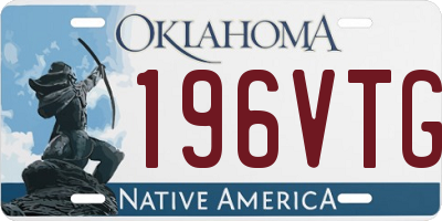 OK license plate 196VTG