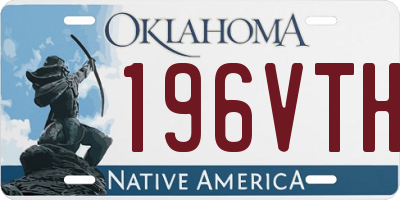 OK license plate 196VTH
