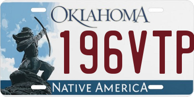 OK license plate 196VTP