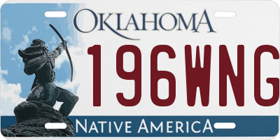 OK license plate 196WNG