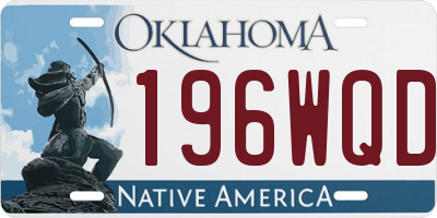 OK license plate 196WQD