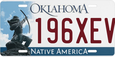 OK license plate 196XEV