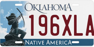 OK license plate 196XLA
