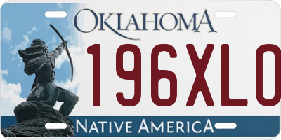 OK license plate 196XLO