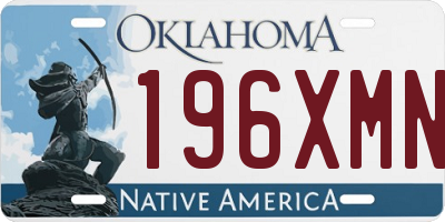 OK license plate 196XMN