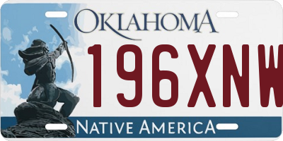 OK license plate 196XNW