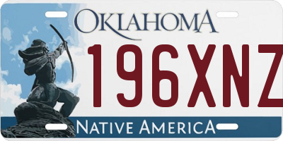 OK license plate 196XNZ