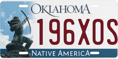 OK license plate 196XOS