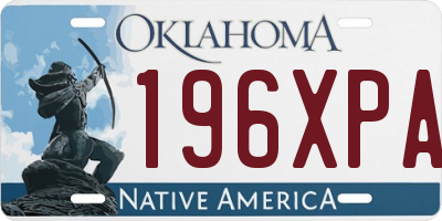OK license plate 196XPA