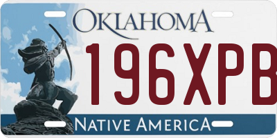 OK license plate 196XPB