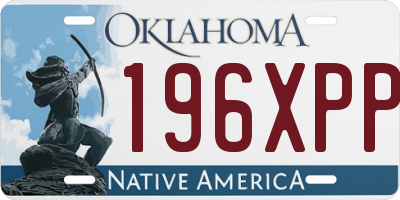 OK license plate 196XPP