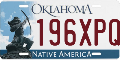 OK license plate 196XPQ