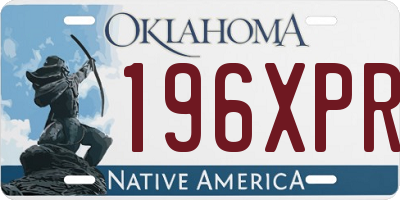 OK license plate 196XPR
