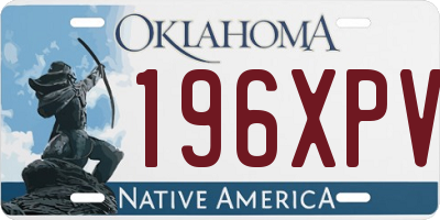 OK license plate 196XPV