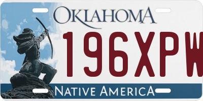 OK license plate 196XPW