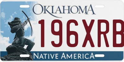 OK license plate 196XRB