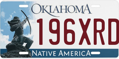 OK license plate 196XRD