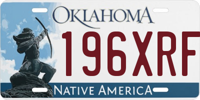 OK license plate 196XRF