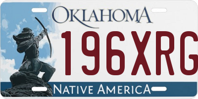 OK license plate 196XRG