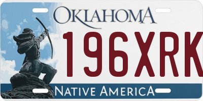 OK license plate 196XRK