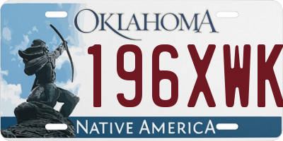 OK license plate 196XWK