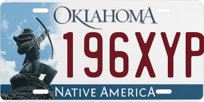 OK license plate 196XYP
