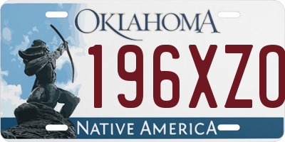 OK license plate 196XZO