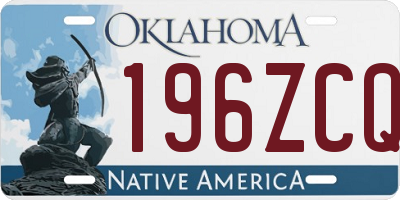 OK license plate 196ZCQ