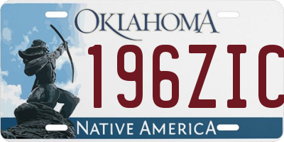 OK license plate 196ZIC