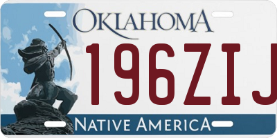OK license plate 196ZIJ