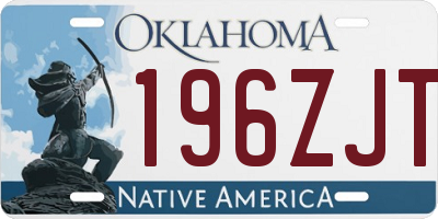 OK license plate 196ZJT