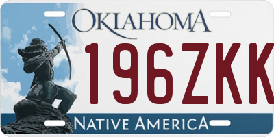 OK license plate 196ZKK
