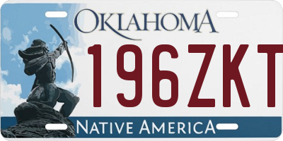 OK license plate 196ZKT