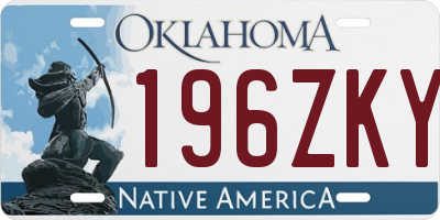 OK license plate 196ZKY