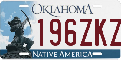 OK license plate 196ZKZ